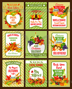 Autumn sale poster of Thanksgiving special offer - vector EPS clipart