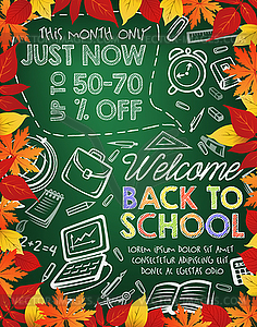 Chalk board welcome back to school Royalty Free Vector Image