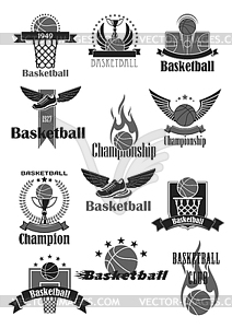 Basketball sport symbol for sporting club design - vector clipart