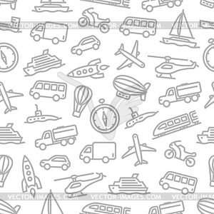 Transport seamless pattern for travel design - vector clipart