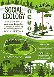 Nature resource conservation banner for eco design - vector clipart / vector image