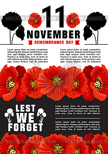 World Remembrance day banner - vector image