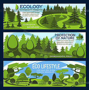 Nature protection banner for ecology conservation - vector image