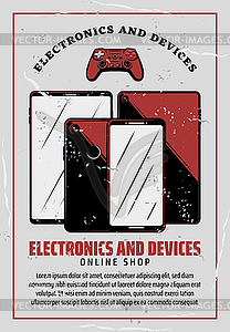 Electronic device poster of digital technology - vector image