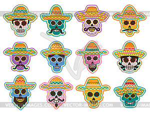 Day of Dead skull icon, mexican holiday design - vector clipart / vector image