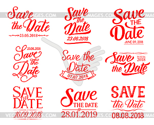 Save Date lettering for wedding invitation - vector image