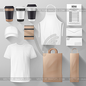 Restaurant and cafe corporate identity template - color vector clipart