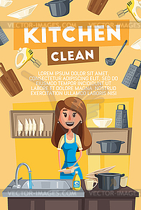 cleaning kitchen clipart