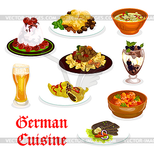 German cuisine traditional food for lunch icon - stock vector clipart