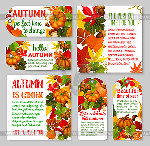 Autumn label and Thanksgiving Day gift tag set - vector clip art