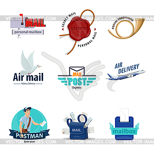 Postal service icon for post, mail delivery design - vector image
