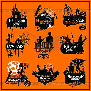 Halloween holiday horror monster symbol design - vector image