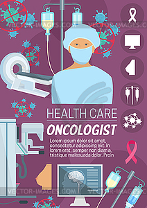 Oncologist banner for oncology medicine design - vector image