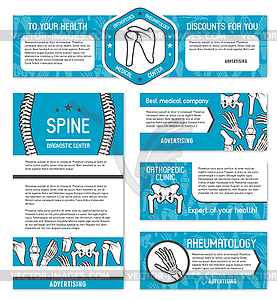 Orthopedic and rheumatology medicine banner design - vector clip art