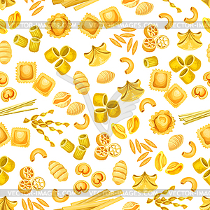 Italian pasta seamless pattern for food design - vector clipart