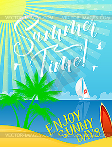 Summer Holiday banner for vacation and sea travel - vector clipart