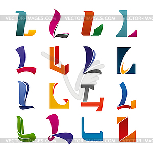 Alphabet letter L icon for modern business card - vector clipart