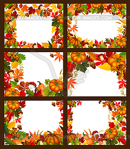 Autumn season leaf and fall nature frame poster - vector EPS clipart