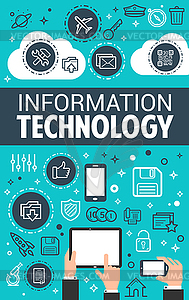 Information technology data poster - vector clip art