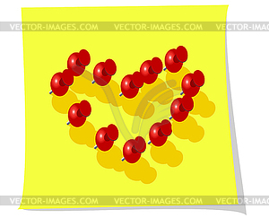 Heart with pins - vector clipart / vector image