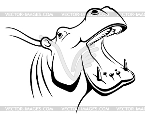 Hippopotamus head - vector clipart