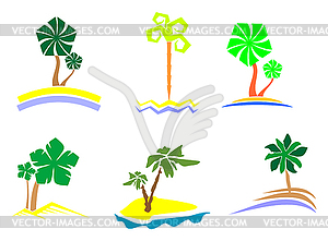 Набор пальм - векторизованное изображение клипарта