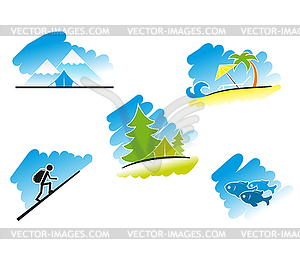 Символы путешествия - изображение в векторном формате