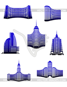 Buildings symbols - vector image