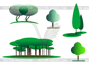 Символы деревьев - иллюстрация в векторе