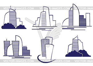 Символы зданий - рисунок в векторе