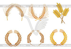 Cereal wreaths - vector clipart