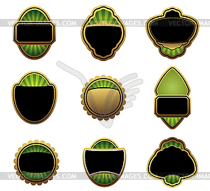 Set of gold labels - vector image