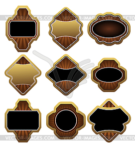 Set of gold labels - vector clipart