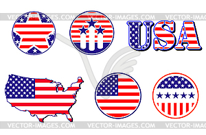 American patriotic symbols - vector clipart