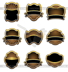 Set of vintage gold labels - stock vector clipart