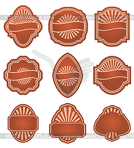 Set of old brown labels - vector image
