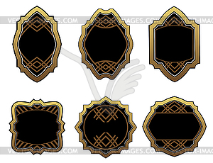 Set of vintage gold labels - vector image