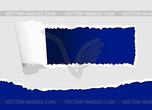 Torn paper with hole - stock vector clipart