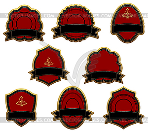 Set of red vintage labels - color vector clipart