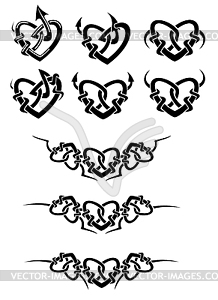 Heart tattoos - vector clip art