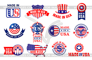 Made in USA quality product tags - vector clipart