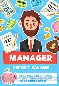 Businessman manager profession poster - vector clipart