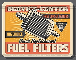 Car repair service with fuel filter - royalty-free vector clipart