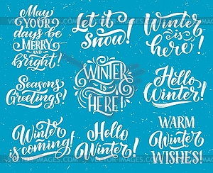 Winter seasonal holiday quote lettering - stock vector clipart