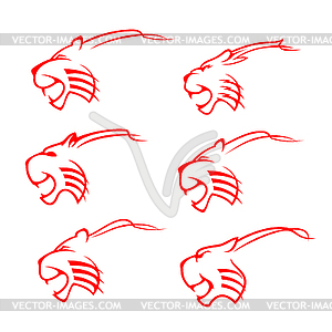 Tiger animal wild cat mascot silhouette - vector image