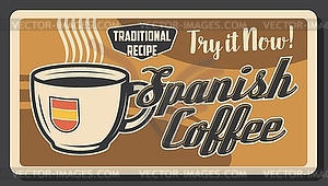 Spanish coffee traditional recipe - vector image