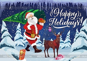 Christmas and New Year, holidays and Santa - royalty-free vector image