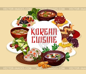 Салаты и супы корейской кухни - клипарт Royalty-Free