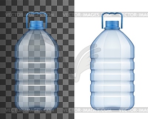 Empty plastic water bottle mockup icon - vector clipart