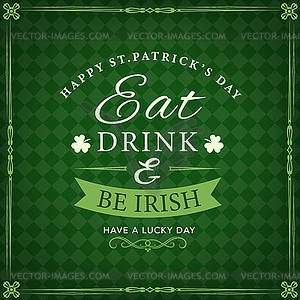 Irish holiday, St. Patricks day greetings frame - vector EPS clipart
